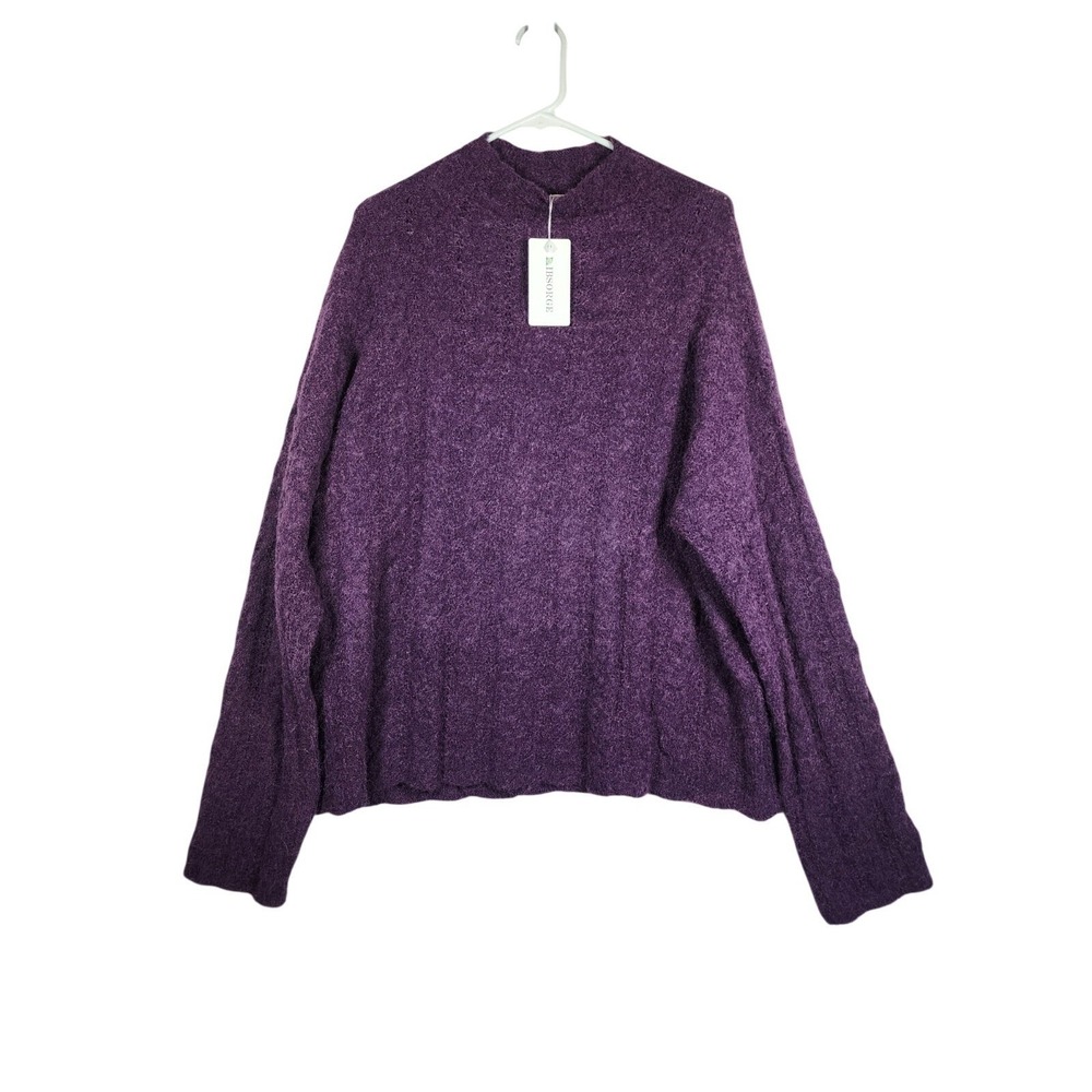 Womens NWT Medium Purple Sweater Soft Cozycore Trendy Winter Minimalist Cottage